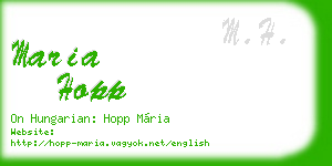 maria hopp business card
